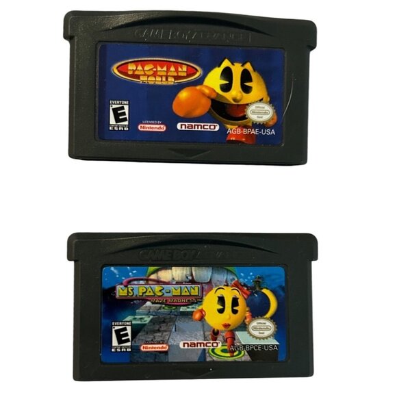 Pac-Man World & Ms. Pac-Man Maze Madness GBA Game Lot Tested Nintendo Namco